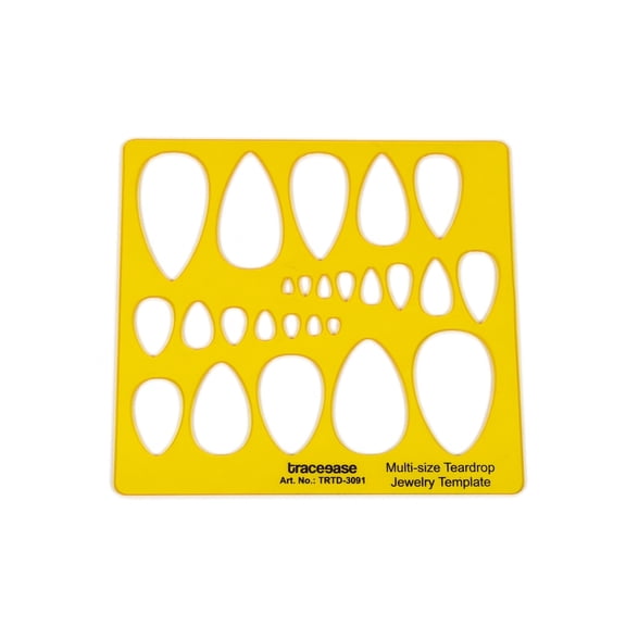 Traceease Multi-Size Teardrop Jewelry Template, Acrylic Stencil Tool