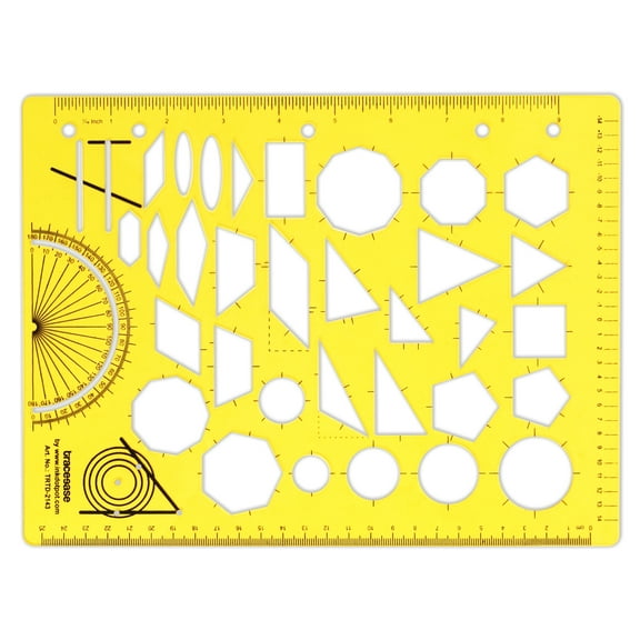 Traceease Multiple Geometric Shapes Combination Template Drawing Stencils Drafting Tools