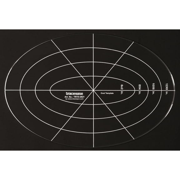 Traceease Oval Stencil For Hand Quilting/ Applique 4 PCS DIY Nested Oval Templates 2"/4/6/8 inches,- 1/8" Thick Template