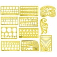 thumbnail image 1 of Traceease Pack of 11 Pieces Geometric Drafting Multi-Shapes Template Geometry Drawing Stencil- Designing Template Measuring Ruler, 1 of 8