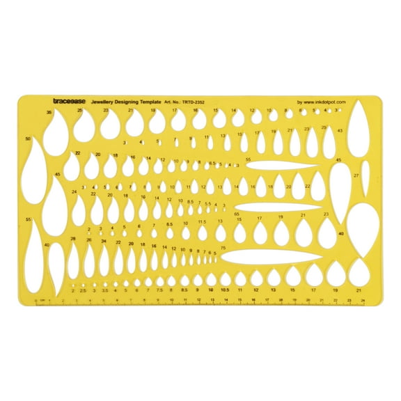 Traceease Pear & Paisley Stone Shapes JewelryTemplates Drafting ToolsJewelleryDesigning Stencils