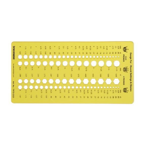 Traceease Round Settings & Stone Gauge Jewelry Templates Drafting Tools Jewellery Designing Stencils