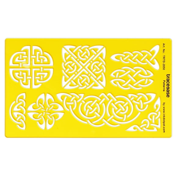 Traceease Simple Plastic Journal Stencil, Celtic Knot Symbols, Acrylic Stencil Ruler, 19 cm x 11.4 cm