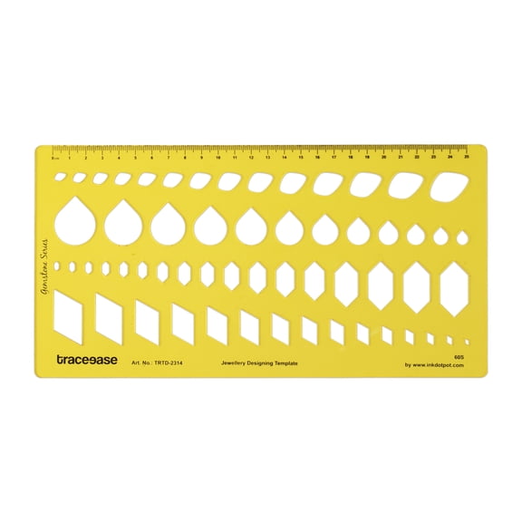 Traceease Square/ Pear/Hexagon Diamond Gemstone Guide Jewelry Templates Drafting Tools Jewellery Designing Stencils