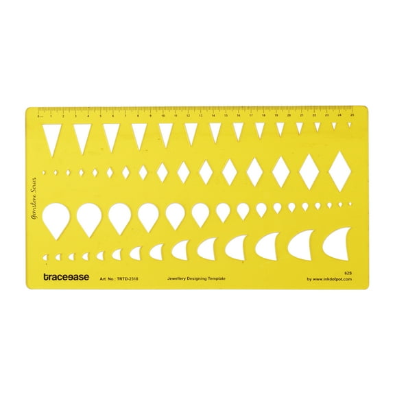 Traceease Square/Pear/Trillion Gemstone Guide Drafting Tools Jewellery Designing Stencils Jewelry Templates