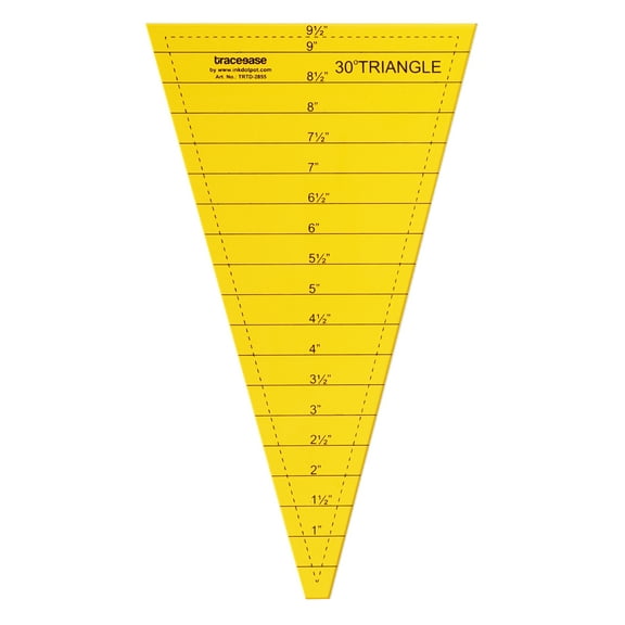 Traceease Trace Simple Trace Stable, 30 Degree Triangle Quilting Ruler and Quilting Template, All Purpose Acrylic Tool for DIY Design Shaped Angular Stencils, 13.9 cmx 22.8 cm