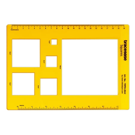 Traceease Trace Simple Trace Stable, Academic Geometric Square Drawing Template, Geometric Diagram Tools for Schools and Colleges, Rectangular Plastic Ruler, 21.5cm x 15.2cm