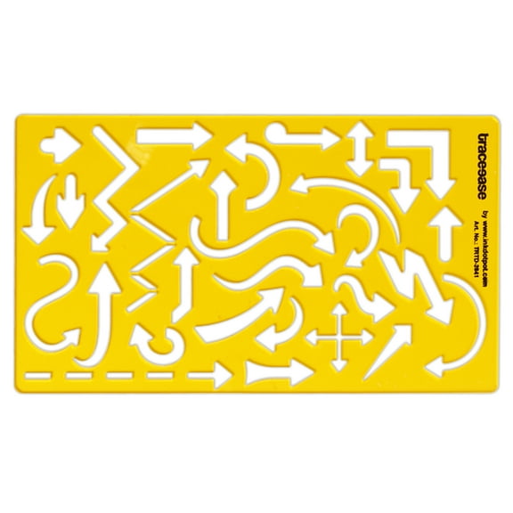 Traceease Trace Simple Trace Stable, Bullet Journaling, Geometric Stencil Arrow Drawing & Marking Symbols Plastic Ruler, 17.7 cmx 10.1cm