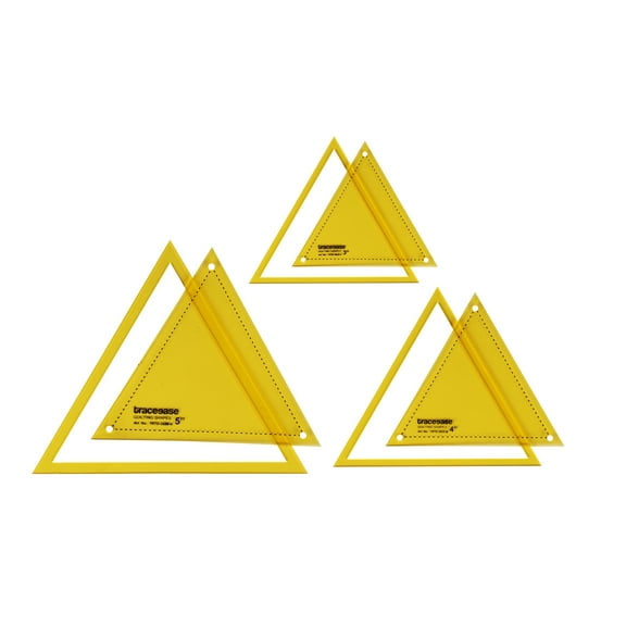 Traceease Triangle Quilting Template Stencils Set Of 3, 3"/4"/5" inches DIY Sewing Quilt patchwork templates for Quilting-U2