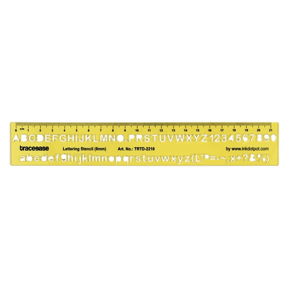 Traceease Upper Case,Lower Case Numbers Lettering Template Drafting Tools Alphabet Letter Stencils-6mm Alphabet Size