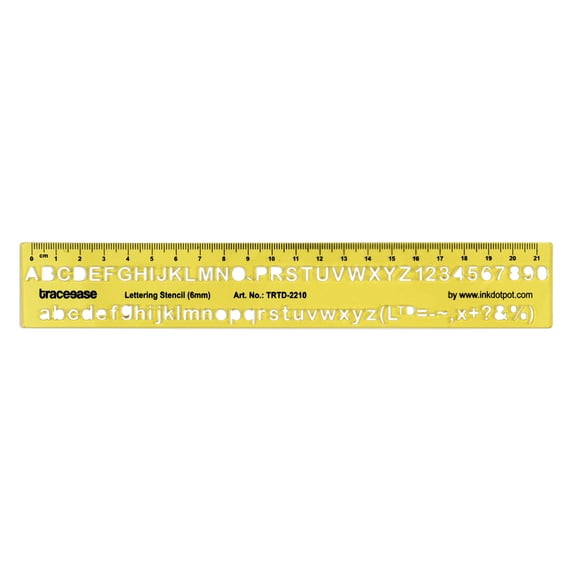 Traceease Upper Case,Lower Case Numbers Lettering Template Drafting Tools Alphabet Letter Stencils-6mm Alphabet Size