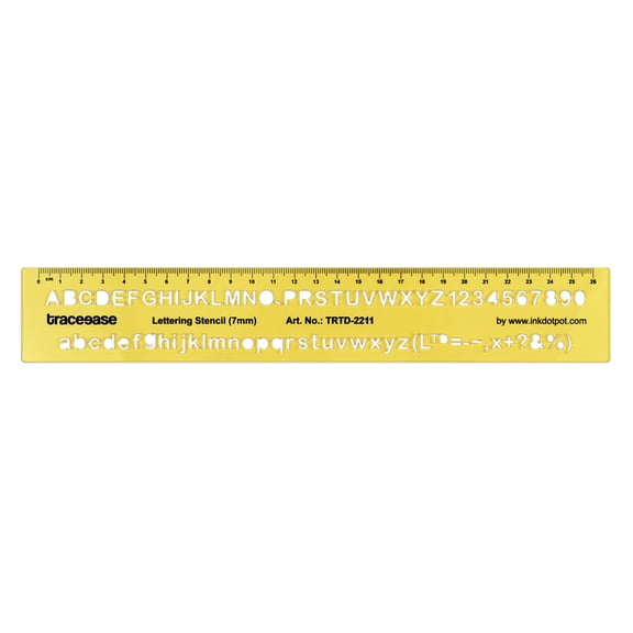 Traceease Upper Case,Lower Case Numbers Lettering Template Drafting Tools Alphabet Stencils-7mm Alphabet Size