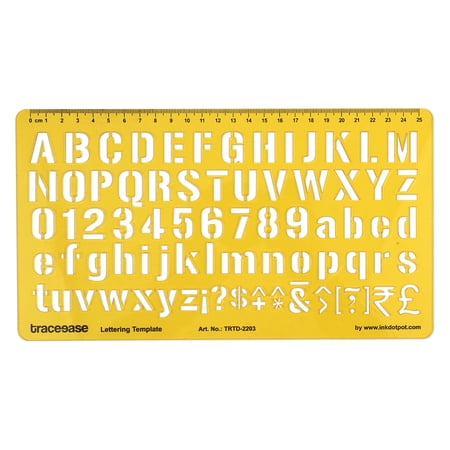 Traceease Upper & Lower Case Alphabet Lettering Template Drafting Tools English Alphabet Letter Stencils