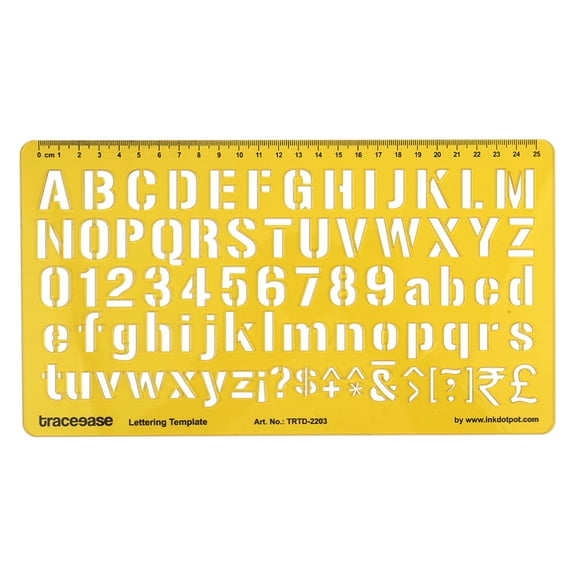 Traceease Upper & Lower Case Alphabet Lettering Template Drafting Tools English Alphabet Letter Stencils