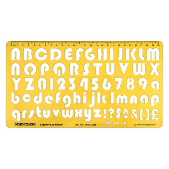 Traceease Upper & Lower Case English Alphabet Number Drafting Tools Letter Stencils Alphabet Lettering Template