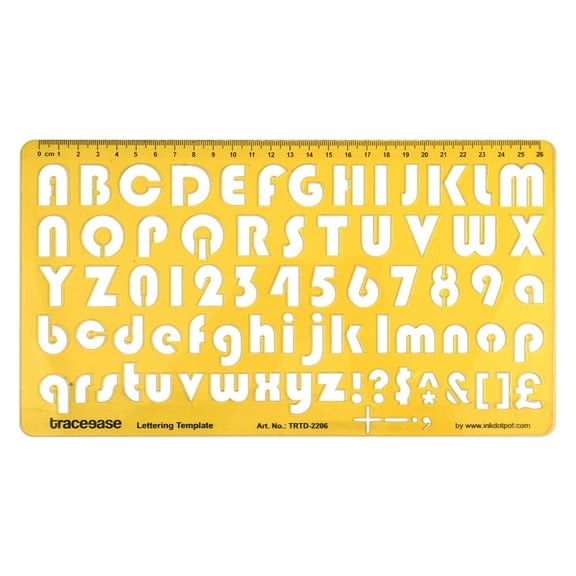 Traceease Upper & Lower Case English Alphabet Number Drafting Tools Letter Stencils Alphabet Lettering Template