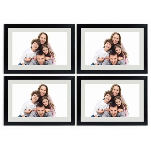 Traceease Wood Photo Frame For Table Top Frame- Small Wall Hanging Picture Frame- Black 12 x 18 Inches - Pack of 4