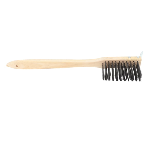 DINHEAROM Wooden Handle Wire Grill Brush for Barbecue Cleaning, Heavy Duty BBQ Scrubber, 1 Piece