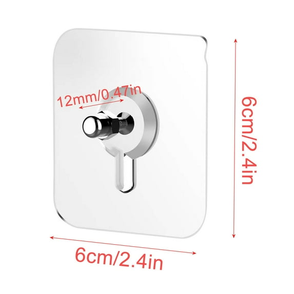 Traceless Screw Stickers, No Punching Hooks, Picture Frame Stickers, Wall Nails, Wall-Mounted Adhesive Hooks, Transparent PVC Stainless Steel, 2.36x2.36x0.63 Inches, 1-Pack