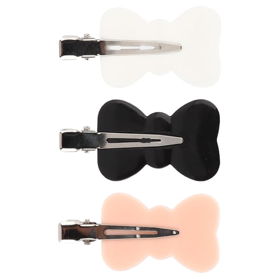 Traceless Snap Pet Hair Clips ABS Reusable Hairpin Set for Cat and Dog Grooming, 3 Butterflies with Mix Color, 3 Pieces / 1.18 inches