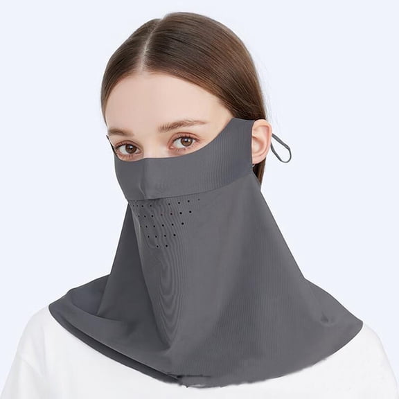 Traceless Sunscreen Mask，Summer Thin Breathable UV Face Protection Sun Mask，Face Cover with Ear Loops Scarf for Women
