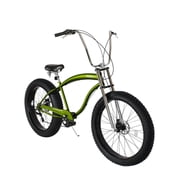 Tracer Avalon GT7 26 Beach Cruiser Bike, Hi-Ten Steel Frame, Matte Green, 7 Speed, Disc Brake, for Men