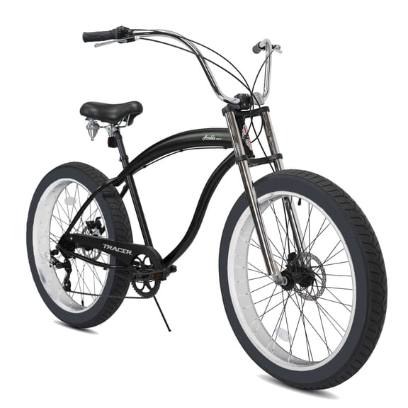 Tracer Avalon GT7 29'' Beach Cruiser Bike for Men, 7 Speed, Suspension Saddle, Disc Brake, Fat Tires, Matte Black