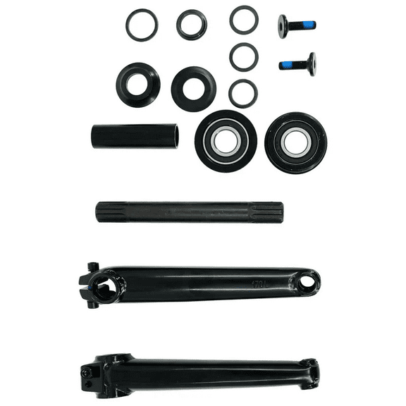 Tracer BMX Crank Set 170MM USA/BB 8T,170mm Length , 1 Speed, Steel, for Beach Cruiser Bike, Black