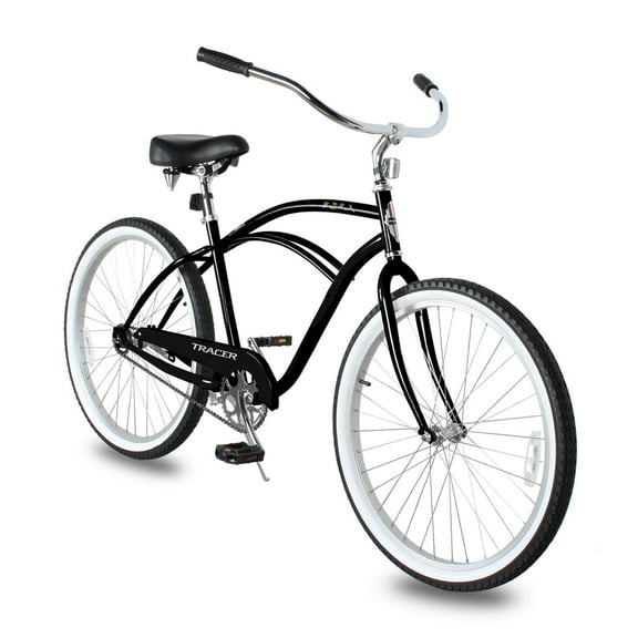 Tracer Bora Hybrid Beach Cruiser Bike for Men,26 inch Wheel Bicycle,Single Speed,Black,Coaster Brake