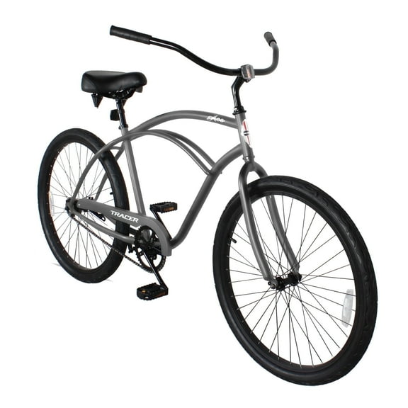 Tracer 26" Beach Cruiser Bike,Single Speed,Coaster Brake,Moon-Type Handlebar, for Men,Matte Grey