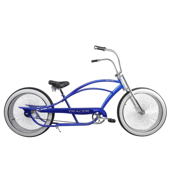 Tracer Beacon Pro 26'' Stretch Cruiser Bike for Men,Single Speed,Blue,Coaster Brake,Fat Tires Bike,26 inch Wheel Size,City Commute Bicycle
