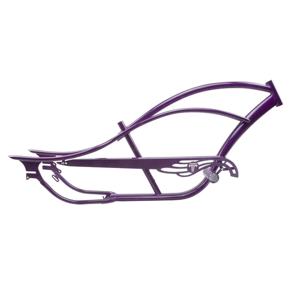 Tracer Bronco Pro Stretch Beach Bike Frame, 1/7 Speed, Coaster/Disc Brake, for 26*3.0 Fat Tire, Purple