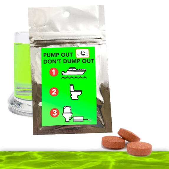 Tracer Dyes Pack Marine 3 Pack Fluorescent Tabs / Boating / Docks / Lakes / Ports Visual Dye Tablets prevent illegal discharge