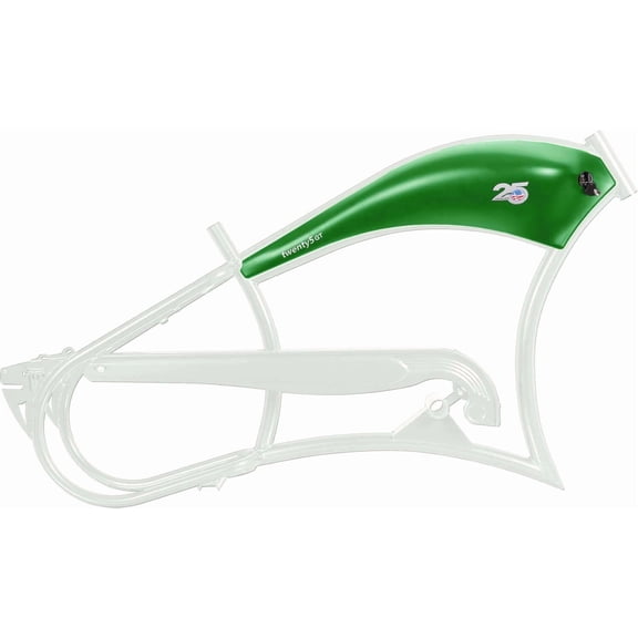 Tracer FM-Twenty5 Stretch Cruiser Steel E-Bike Frame, with Battery Holder and Chain Guard, for 26"x3.0, 4.0 Fat Tire, White