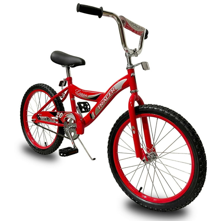 Tracer Logan 20 BMX Kids Bike Freestyle Bicycle Kickstand Child s Road Bike Wider Hi Ten Steel Frame Unique Pattern Design Red