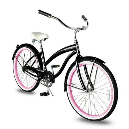 Tracer Nova 26'' Womens Beach Cruiser Bike,Single Speed,Black,Coaster Brake,26 inch Wheel Size,City Commute Ladies Bicycle,Hi-ten Steel Frame
