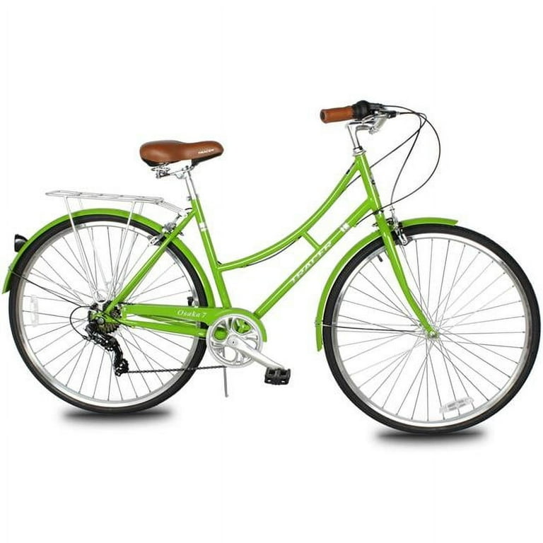 Tracer Osaka 700C 7 Speed 48cm Hybrid City Bikes for Women Apple Green