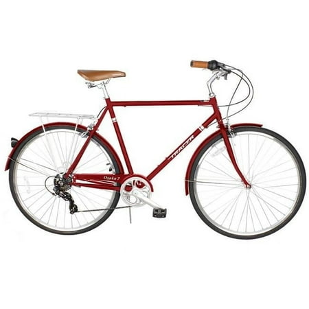 Tracer Osaka 700C 7 Speed 58cm Hybrid City Bikes for Men - Matte Red