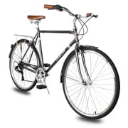 Tracer Osaka Mens Hybrid City Bike 23" Grey Steel Frame Shimano 7 Speed 28" Wheels