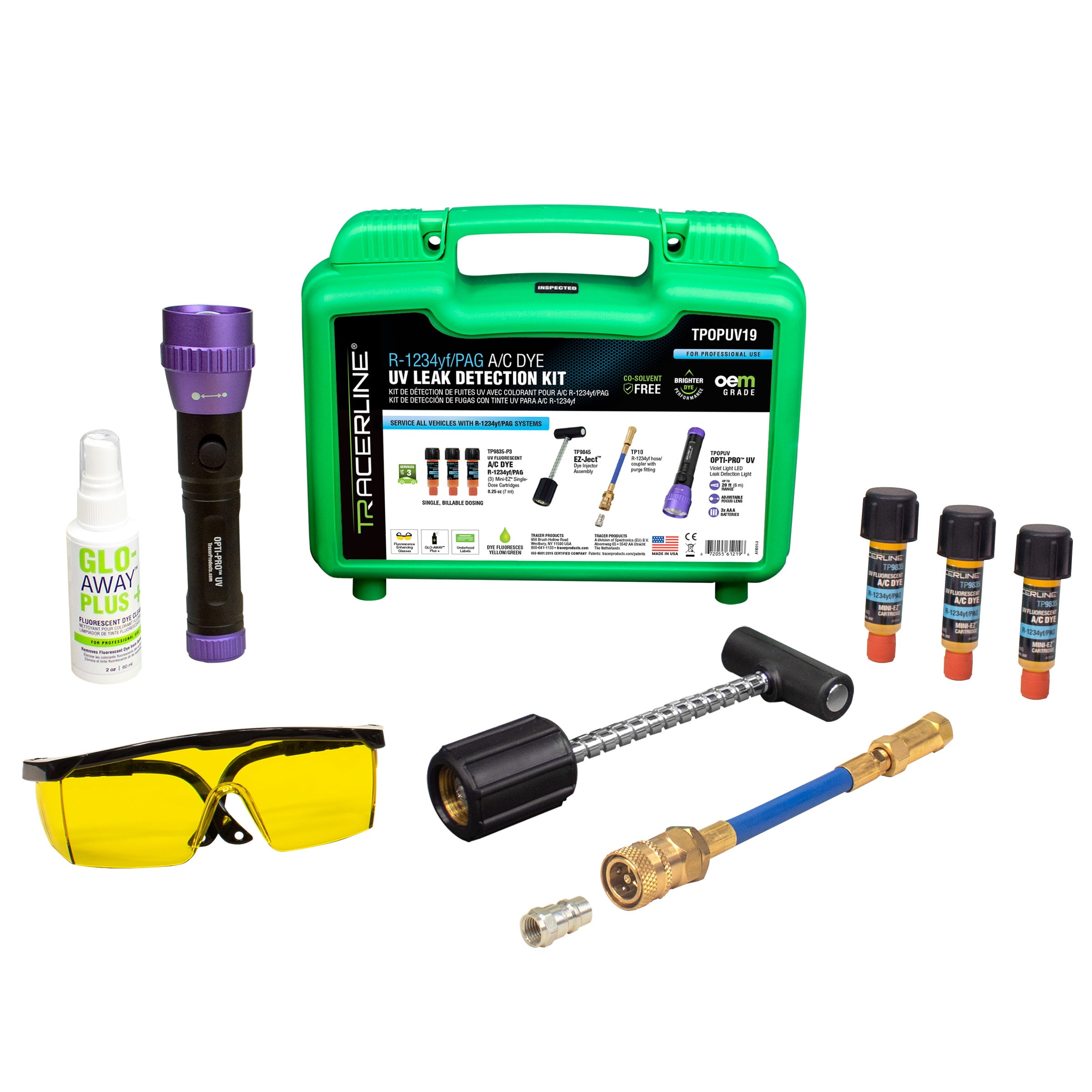 Tracer Products FUTPOPUV19 R1234YF OEM Grade AC Leak Detection Kit