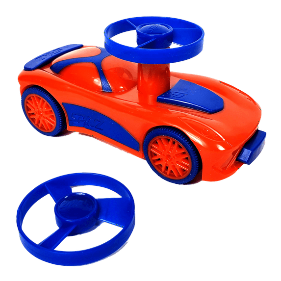 Tracer Racers Spinz Pull Back Fast Crashing, High Flying Race Car - Red & Blue