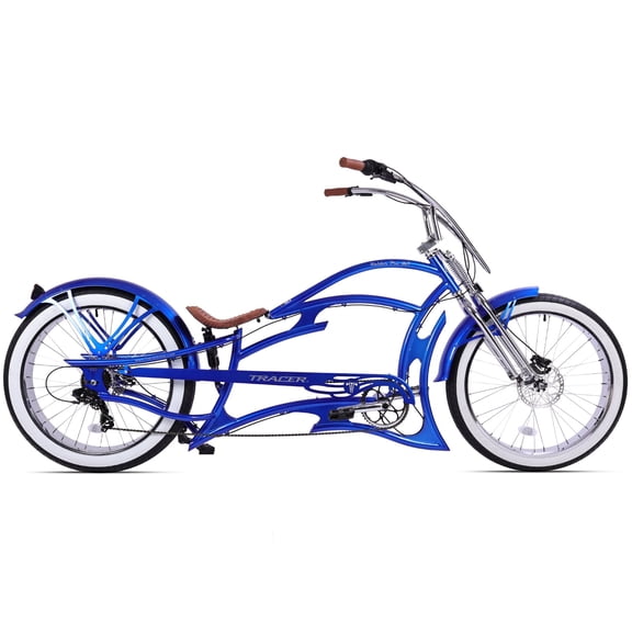 Tracer Raider Pro DS7 Stretch Beach Cruiser Bike, 26" Wheel, V-Handlebar, 7-speed, Disc Brake, for Men,Blue