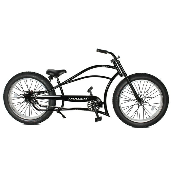 Tracer Siena Stretch Beach Cruiser Bike, 26 inch Wheels, 3.0 Fat Tires, Coaster Brake, Low Handlebar, for Adult, Black