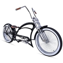 Tracer Scorpion Pro DTS Stretch Beach Cruiser Bike, 26" Wheel, Dual Spring Fork, Coaster Brake, for Men, Black