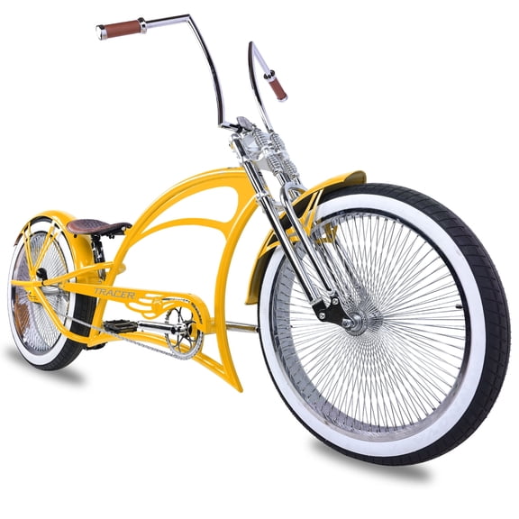 Tracer Scorpion Pro DTS Stretch Beach Cruiser Bike, 26" Wheel, Fat Tire, Coaster Brake, for Men, Yellow