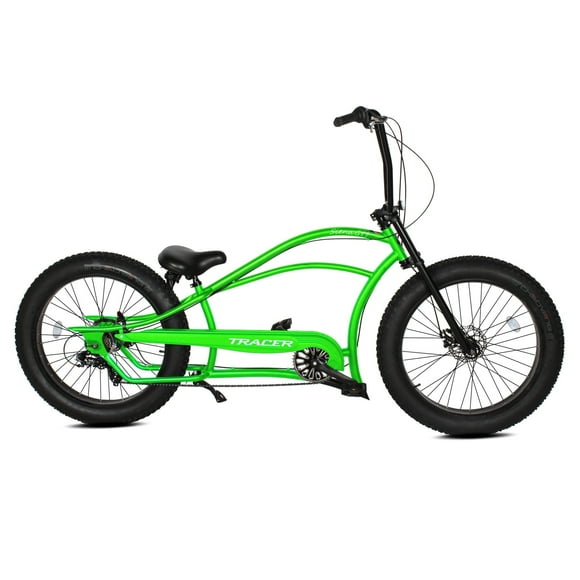 Tracer Siena GT Beach Cruiser Bikes for Men, 26" Wheels, 7 Speed Disc Brake, Stretch Frame, Hi-riser Handlebar, Green