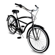 Tracer Taha 26 Mens Beach Cruiser Bike,Adults,Matte Black,7 Speed, City Commuter Bicycle,V-Brake,Moon-Type HandleBar