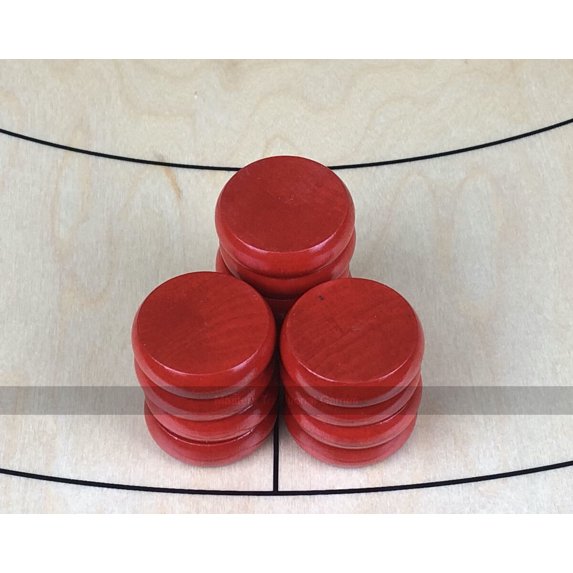 Tracey Red Crokinole Buttons (set of 13)