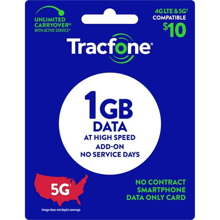 Tracfone $10 Data Only Add On (1GB) Direct Top Up