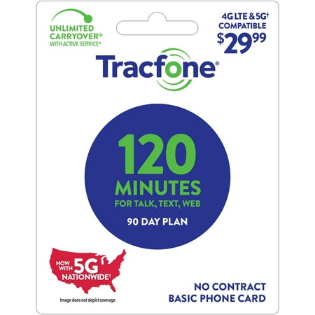 Tracfone $29.99 Basic Phone 120 minutes 90-Day Prepaid Plan e-PIN Top Up (Email Delivery)